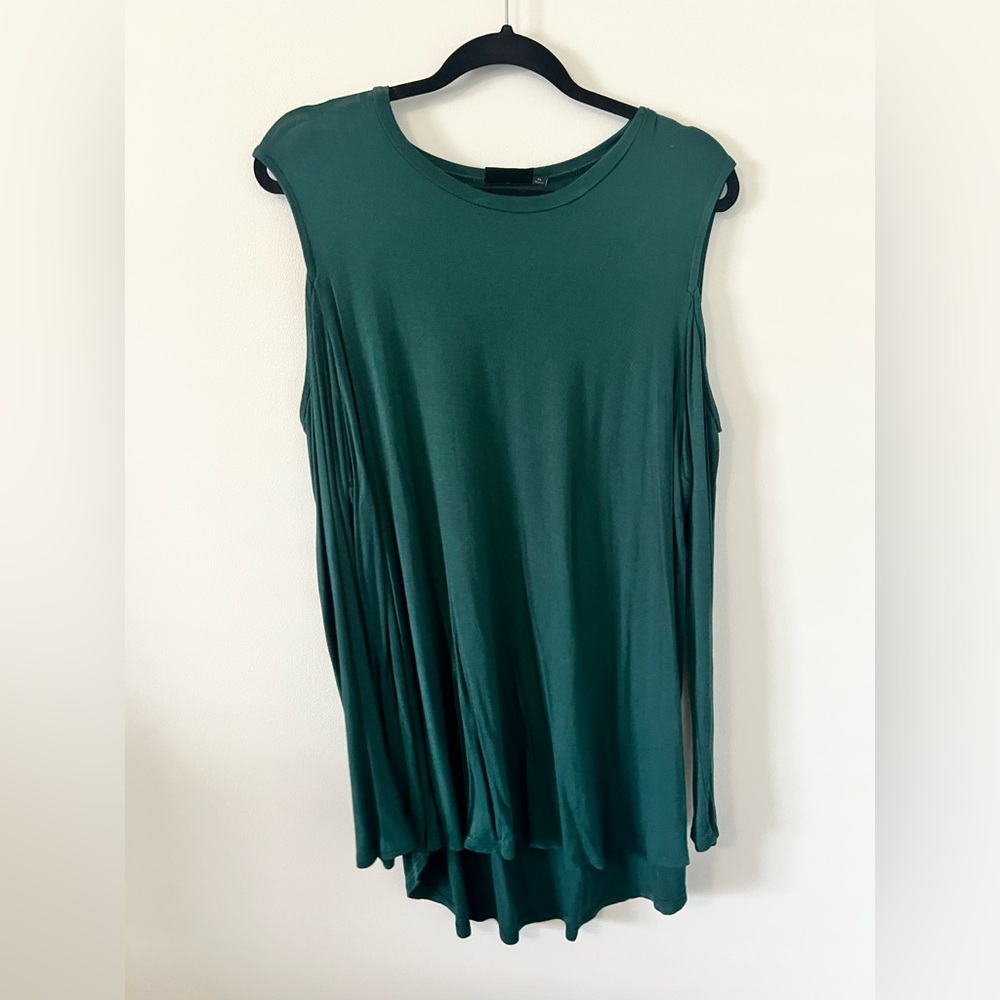Cold Shoulder Emerald Green Women's Top